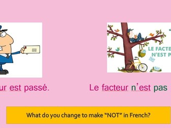 LE FACTEUR N'EST PAS PASSE - FRENCH PRIMARY - SONG AND LESSON.