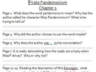 Pirate Pandemonium (Jeremy Strong) reading comprehension worksheets