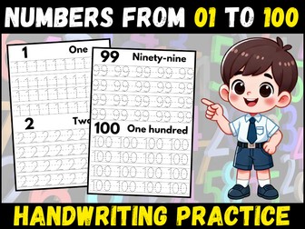 Numbers Tracing Pages from 1 to 100 - Handwriting Practice