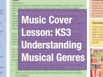 Music Cover  Lesson: KS3 Understanding Musical Genres