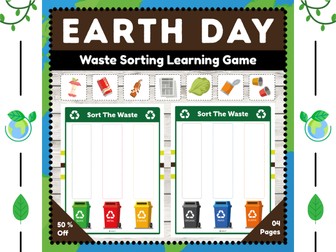 Waste Sorting Activity : An Earth Day Recycling Game for Preschool and Pre-K