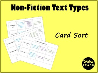 Non-Fiction Text Types Card Sort