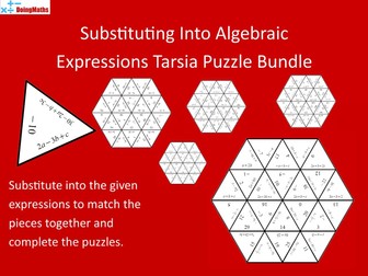 Substituting into Algebraic Expressions Tarsia Puzzles
