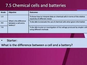 7.5 Chemical cells and batteries