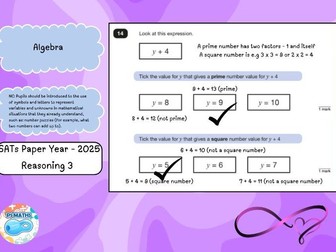Year 6 SATs Reasoning Questions by Topic – Algebra (2016–2025)