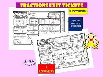 Fractions Exit Tickets - KS2 KS3 Maths Exit Tickets