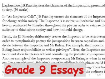 An Inspector Calls - Grade 9 Essays GCSE English Literature