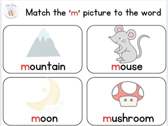 Initial Sound Matching Activities - m, a, s, d