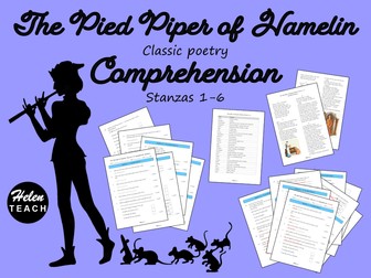 Classic Poetry Comprehension Pied Piper of Hamelin Stanzas 1-6