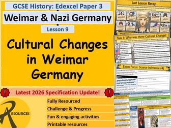 Weimar Germany Cultural Changes - Weimar & Nazi Germany - GCSE History Edexcel - Lesson 9