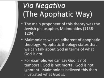 A Level Philosophy Religious Language Via Negativa