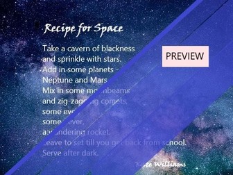 Space Recipe Poem + Blank Frame