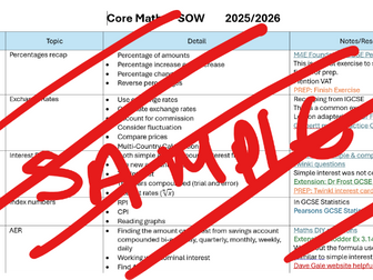 Core Maths AQA 2B SOW
