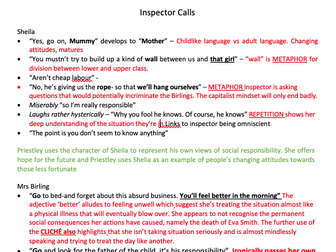 Inspector Calls Quotes+Analysis+Context