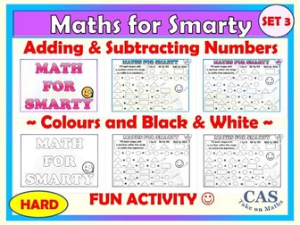 Maths For Smarty | Adding and Subtracting Numbers Templates Set 3 | Hard