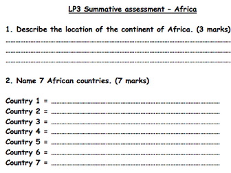 KS3 Africa - Assessment