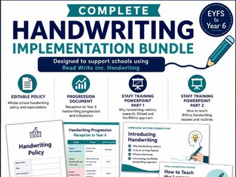 Whole-School Handwriting Implementation Bundle (for schools using Read Write Inc. Handwriting)