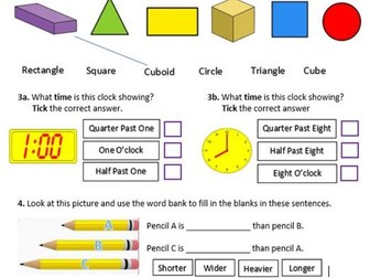 Functional Skills Baseline Assessments Bundle (Maths Entry Level 1 - 3) With Answer Sheets