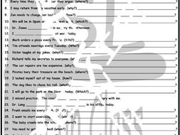 Future Simple Tense with Will 1 Page BW Worksheet