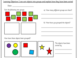 I can sort objects worksheet (Year 1 Number unit) | Teaching Resources