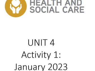 Unit 4 Activity 1 Enquiries into Research in Health and Social Care  January 2023 preaparation