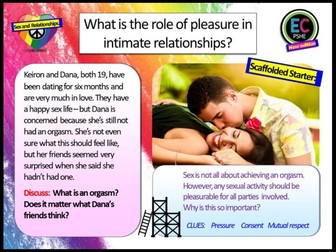 Pleasure  intimate relationships PSHE
