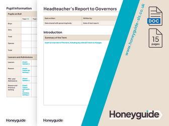 Headteacher's Report to Governors Template