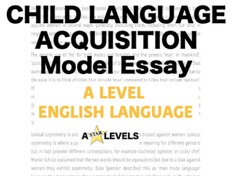 Child Language Acquisition Example Student Essay