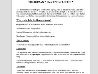 KS2 Roman Army Encyclopedia