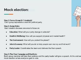Mock Election KS3 PSHE & Citizenship