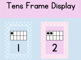Tens Frame Display: Spotty Pastel Theme