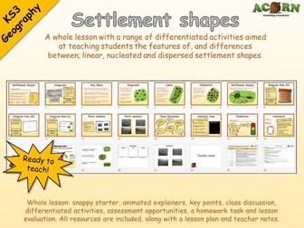 Geography - Settlement Shapes (Whole lesson)