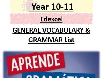 Edexcel Spanish General Grammar & Vocabulary Booklet