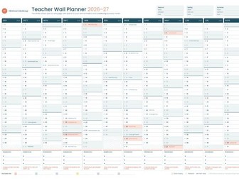 Teacher Wall Planner 2026–27 | A3 Printable