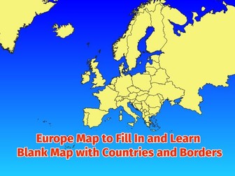 Europe Map to Fill In and Learn – Blank Map with Countries and Borders