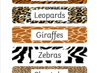 Animal Tray Labels