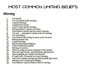 300 Most Common Limiting Beliefs (List)