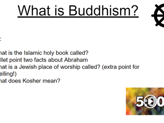 KS3 Buddhism . 6 lessons with test and answers at the end