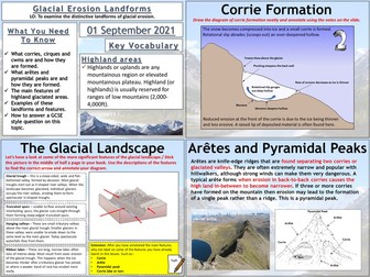 Glaciation: Glacial Erosional Landforms