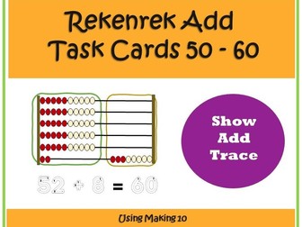 Rekenrek Adding Between 50 and 60 using number bonds to 10