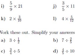 Multiplying and dividing fractions and whole numbers ...