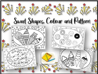 Sweet Shapes Colour and Pattern Sheets