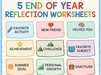 End of Year Reflection Activities | School Memories | Last Day of School Writing
