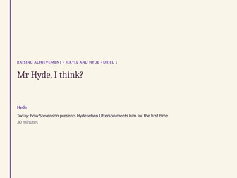 Jekyll and Hyde intervention drill: free (AQA GCSE)