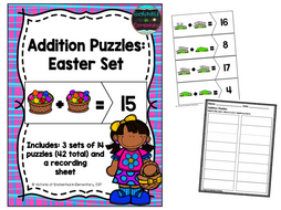 Addition Puzzles: Easter Set