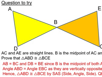 Congruent Triangles Lesson and Questions