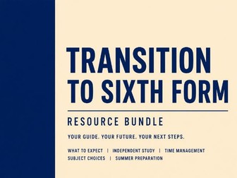 2026 Transition to Sixth Form Resource Bundle