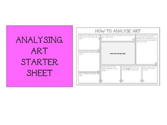 How to Analyse Art Worksheet