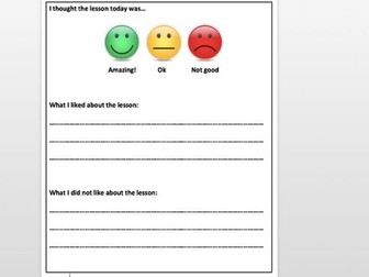 Lesson Evaluation Sheet