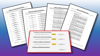 Binary Worksheet Generator by jsarnold | Teaching Resources